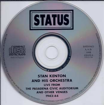 CD Stan Kenton And His Orchestra: Live From The Pasadena Civic Auditorium And Other Venues 1943-1944 239905