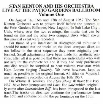 CD Stan Kenton And His Orchestra: Live From The Patio Gardens Ballroom Salt Lake City Utah 1957 Volume One 310136