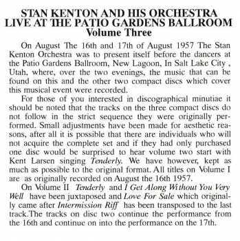 CD Stan Kenton And His Orchestra: Live From The Patio Gardens Ballroom Salt Lake City Utah 1957 Volume Three 263319