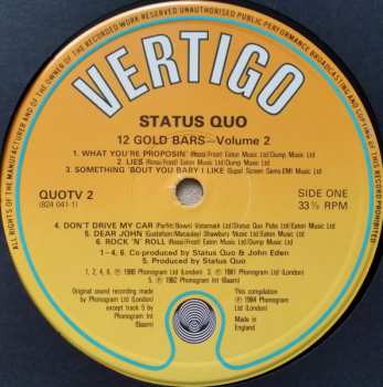 2LP Status Quo: 12 Gold Bars Volume I+I