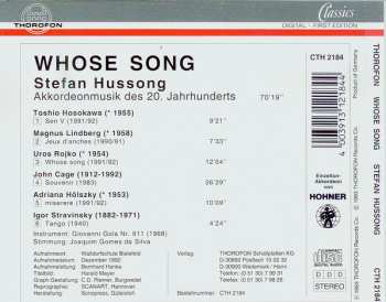 CD Stefan Hussong: Whose Song (Akkordeonmusik Des 20. Jahrhunderts) 439921