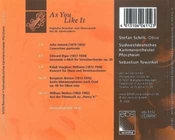CD Stefan Schilli: As You Like It (Englische Streicher- Und Oboenmusik Des 20. Jahrhunderts) 314026