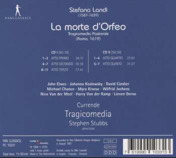 2CD Stefano Landi: La Morte D'Orfeo 330828
