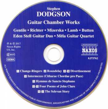 CD Stephen Dodgson: Guitar Chamber Works 259482