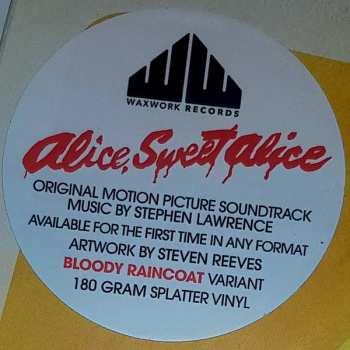 LP Stephen J. Lawrence: Alice, Sweet Alice (Original Motion Picture Soundtrack) CLR 112852
