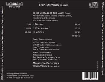 CD Stephen Paulus: To Be Certain Of The Dawn 471093