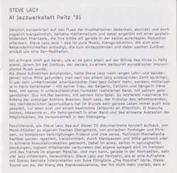 CD Steve Lacy: Live At Jazzwerkstatt Peitz 258406