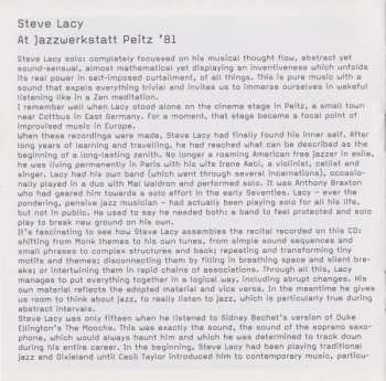 CD Steve Lacy: Live At Jazzwerkstatt Peitz 258406