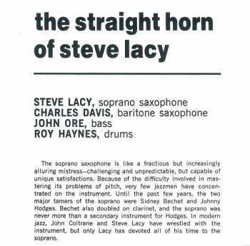 CD Steve Lacy: The Straight Horn Of Steve Lacy 491992