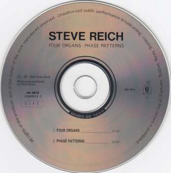 CD Steve Reich: Four Organs / Phase Patterns 245756