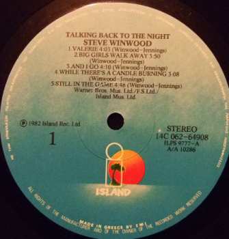 LP Steve Winwood: Talking Back To The Night 430893