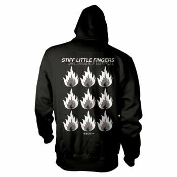 Merch Stiff Little Fingers: Mikina S Kapucí Inflammable Material M