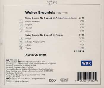 CD Walter Braunfels: String Quartets 1 & 2 277129