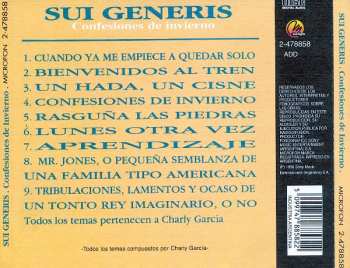 CD Sui Generis: Confesiones De Invierno
