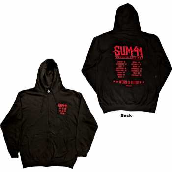Merch Sum 41: Sum 41 Unisex Zipped Hoodie: Order In Decline Tour 2020 (back Print) (ex-tour) (x-large) XL