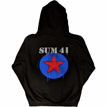 Merch Sum 41: Sum 41 Unisex Zipped Hoodie: Star Logo (back Print) (ex-tour) (x-large) XL