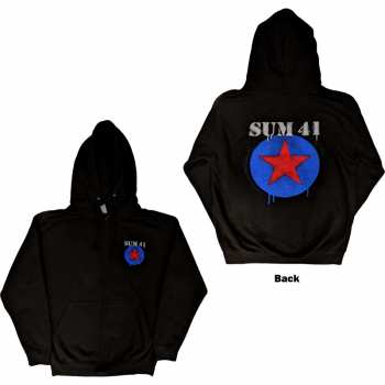 Merch Sum 41: Sum 41 Unisex Zipped Hoodie: Star Logo (back Print) (ex-tour) (medium) M