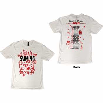 Merch Sum 41: Sum 41 Unisex T-shirt: Sketches European Tour 2022 (back Print) (ex-tour) (small) S