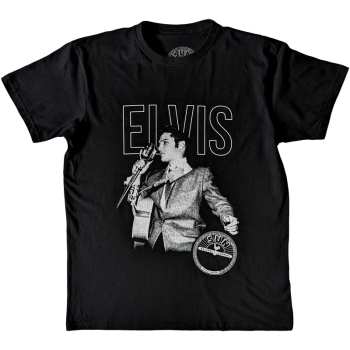 Merch Sun Records: Sun Records Unisex T-shirt: Elvis Live Portrait (small) S