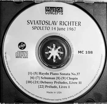 CD Sviatoslav Richter: Spoleto 14 June 1967 343916