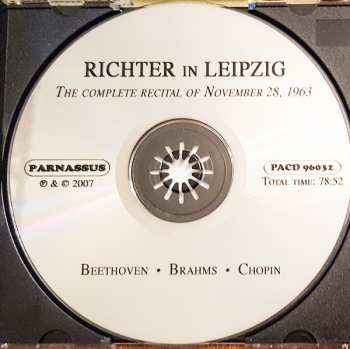 CD Sviatoslav Richter: Richter In Leipzig (The Complete Recital Of November 28, 1963) 331447