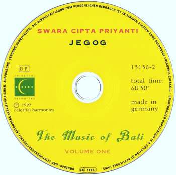 CD Swara Cipta Priyanti: Jegog (The Music Of Bali - Volume One) 292726