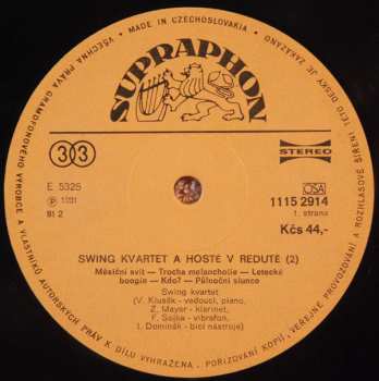 LP Swing Kvartet: Swing Kvartet V Redutě (2) 412811