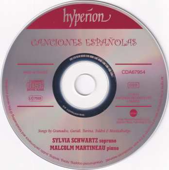 CD Sylvia Schwartz: Canciones Españolas 333132