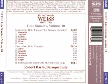 CD Sylvius Leopold Weiss: Lute Sonatas, Volume 10 346313