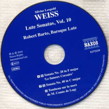 CD Sylvius Leopold Weiss: Lute Sonatas, Volume 10 346313