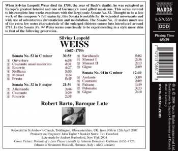 CD Sylvius Leopold Weiss: Lute Sonatas, Volume 9, Nos. 32, 52 and 94 296285