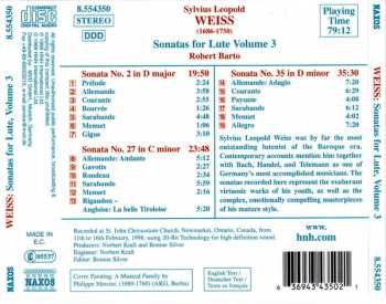 CD Sylvius Leopold Weiss: Sonatas For Lute, Volume 3, Nos. 2, 27 and 35 254255
