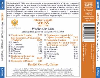 CD Sylvius Leopold Weiss: Works For Lute (Arranged For Guitar) 117648