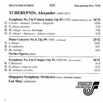 CD Alexander Tcherepnin: Symphonies No. 3 & No. 4 / Piano Concerto No. 6 277012