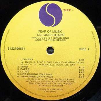 LP Talking Heads: Fear Of Music 385775