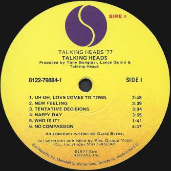 LP Talking Heads: Talking Heads: 77 385628