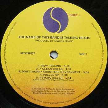 2LP Talking Heads: The Name Of This Band Is Talking Heads 394656