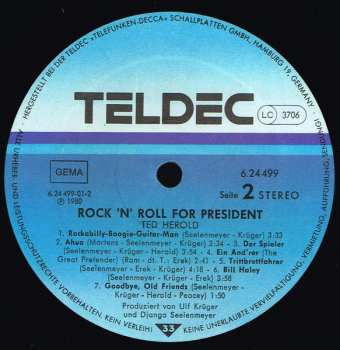 LP Ted Herold: Rock ’N’ Roll For President