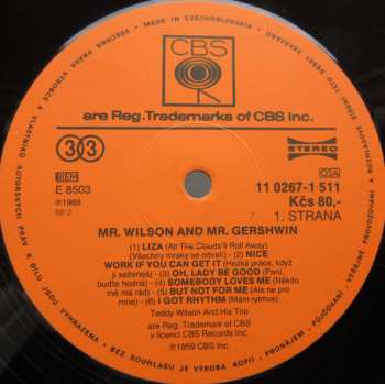 LP Teddy Wilson Trio: Mr. Wilson And Mr. Gershwin 300391