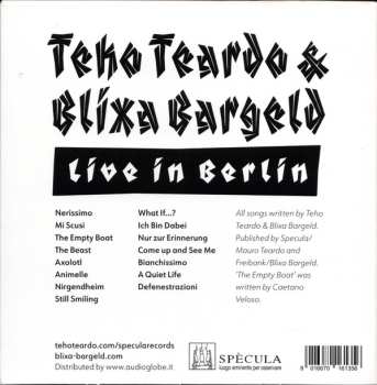 2CD Teho Teardo: Live In Berlin 530580