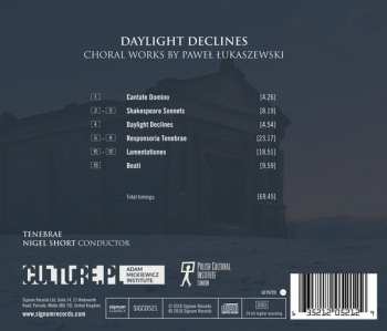 CD Tenebrae: Daylight Declines: Choral Works By Paweł Łukaszewski 101134