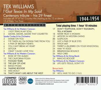 CD Tex Williams: I Got Texas In My Soul - A Centenary Tribute, His 29 Finest 1944 -1954 333550