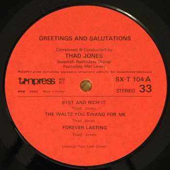 LP Thad Jones: Greetings And Salutations 386119