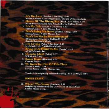 CD The Animals: Greatest Hits Live! DIGI 305176