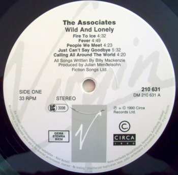 LP The Associates: Wild And Lonely 317434