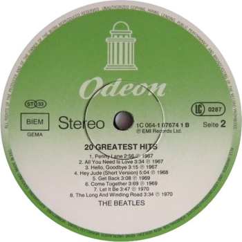 LP The Beatles: 20 Greatest Hits