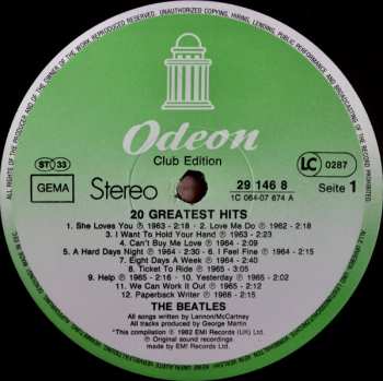 LP The Beatles: 20 Greatest Hits