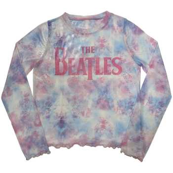 Merch The Beatles: The Beatles Ladies Long Sleeve T-shirt: Drop T Logo (mesh) (large) L