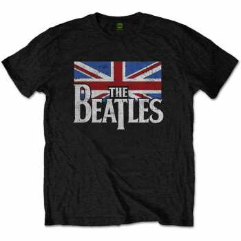 Merch The Beatles: Dětské Tričko Dop T Logo The Beatles & Vintage Flag  7-8 let