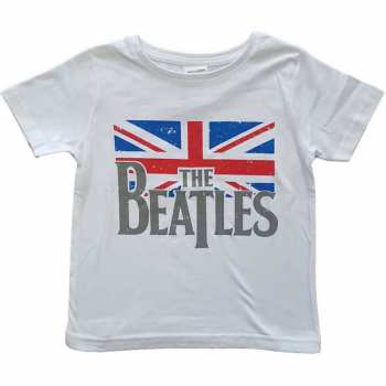 Merch The Beatles: Dětské Tričko Logo The Beatles & Vintage Flag 
